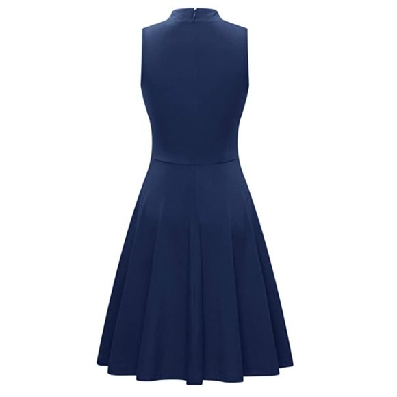 Guberry Mock Neck Keyhole Sleeveless Midi Dress - Picture 3 of 7